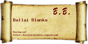 Ballai Blanka névjegykártya
